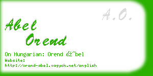 abel orend business card